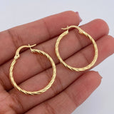 Hoop Earrings Sami 1.75gr / 2.8cm / Yellow Gold 18K Dotted &