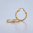 Hoop Earrings May 2.6gr / 2.5cm / Striped 18K Yellow Gold $