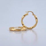 Hoop Earrings May 2.6gr / 2.5cm / Striped 18K Yellow Gold $