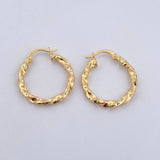 Candongas Freya 2.2gr / 2.2cm / Entorchadas Diamantadas Oro Amarillo 18K $