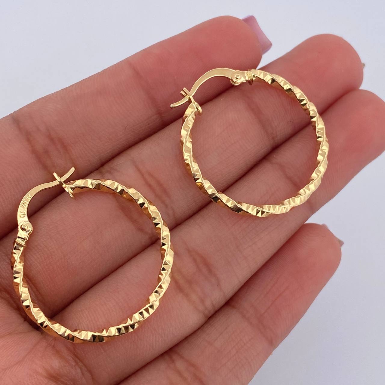 Candongas Majo 1.8gr / 3.2cm / Diamantadas Oro Amarillo 18K &