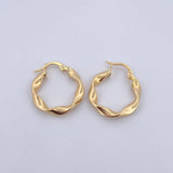 Hoop Earrings Nilo 2.45gr / 2.3cm / Dotted Spiral 18K Yellow Gold $