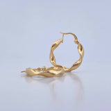 Hoop Earrings Nilo 2.45gr / 2.3cm / Dotted Spiral 18K Yellow Gold $