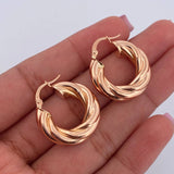 Candongas Emmi 4.6gr / 2.4cm / Entorchadas Oro Rosa 18K $