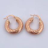 Candongas Sofi 3.85gr / 2.3cm / Rayadas Oro Rosa 18K $