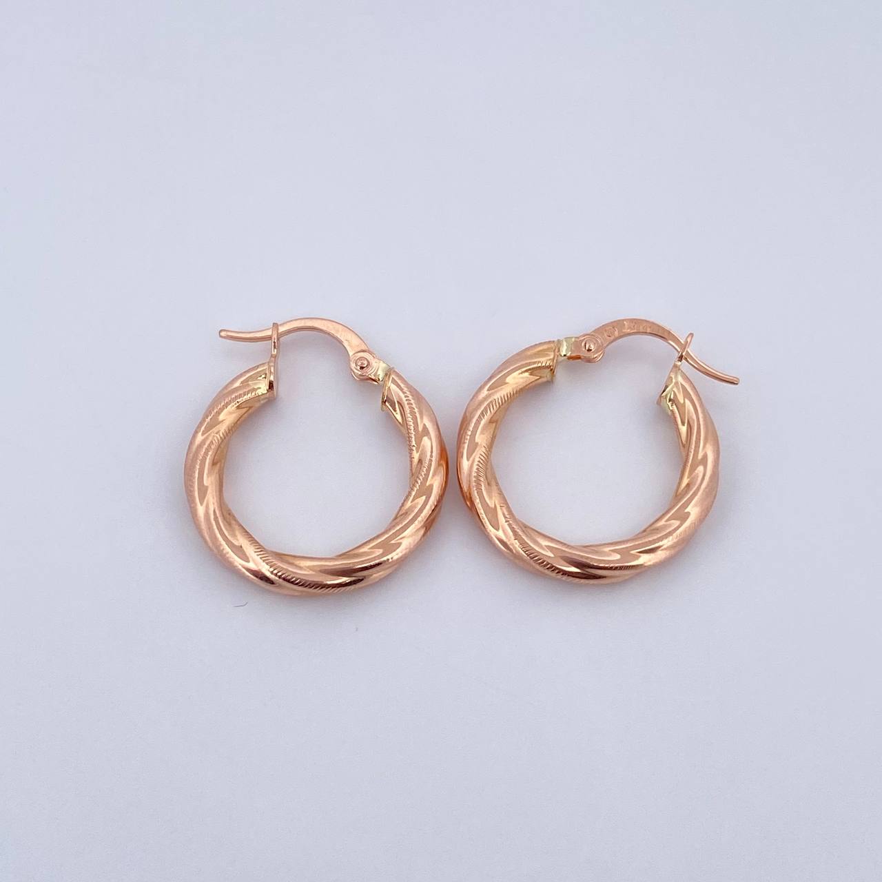 Hoop Earrings Anny 2.45gr / 2.3cm / Dotted 18K Rose Gold $