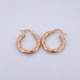 Hoop Earrings Anny 2.45gr / 2.3cm / Dotted 18K Rose Gold $
