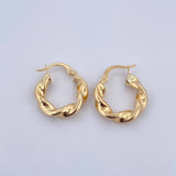 Hoop Earrings Pupi 2.75gr / 2.1cm / 18K Yellow Gold Spiral $