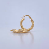 Hoop Earrings Cora 2.25gr / 2cm / Striped Twisted 18K Yellow Gold $