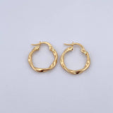 Candongas Deis 1.3gr / 2cm / Rayadas Entorchadas Oro Amarillo 18K $