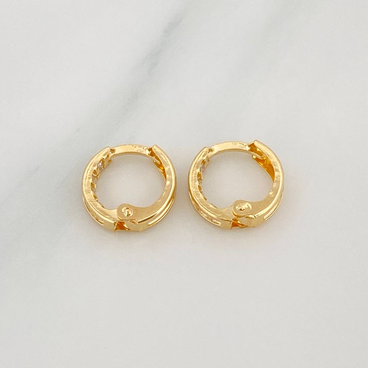 Candongas Carril 1.1 g / 1/2 in Oro Amarillo 18K