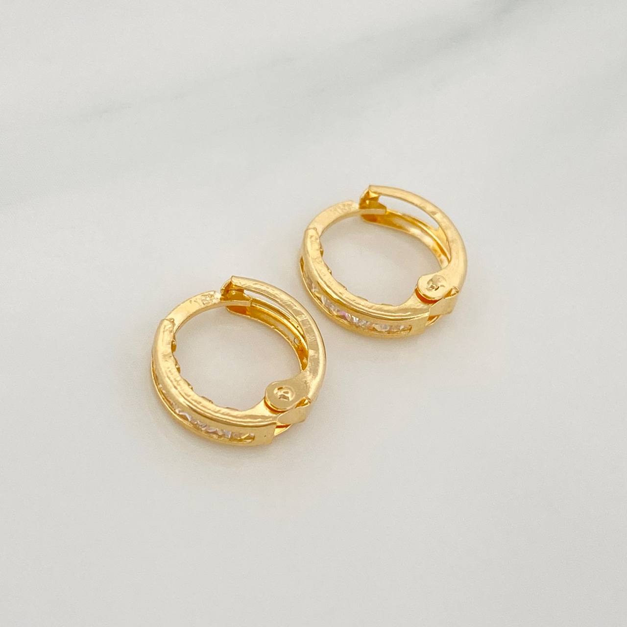 Candongas Carril 0.85 g / 1/2 in Oro Amarillo 18K