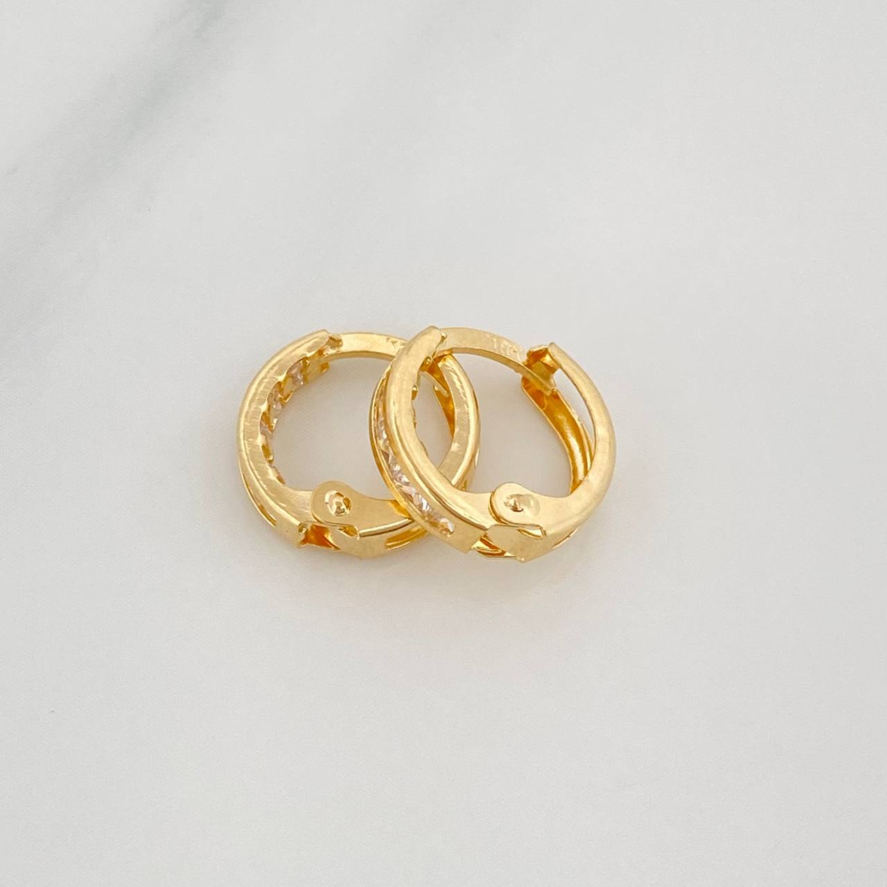 Candongas Carril 0.85 g / 1/2 in Oro Amarillo 18K