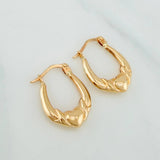 Candongas Meza Corazon 1.55 g / 3/4 in Oro Amarillo 18K