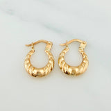 Candongas Mirilla Corazon 1.1 g / 1/2 in Oro Amarillo 18K
