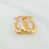 Candongas Mirilla Corazon 1.1 g / 1/2 in Oro Amarillo 18K