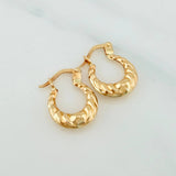 Candongas Mirilla Corazon 1.1 g / 1/2 in Oro Amarillo 18K