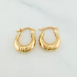 Candongas Meza Rayada 1.2 g / 1/2 in Oro Amarillo 18K
