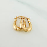 Candongas Meza Rayada 1.2 g / 1/2 in Oro Amarillo 18K