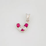 Dije Corazon Rubi 17Pts 0.5 g / 1/2 in Plata 925