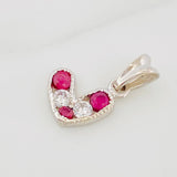 Dije Corazon Rubi 17Pts 0.5 g / 1/2 in Plata 925