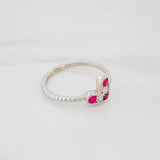 Anillo Corazon Rubi 17Pts 1.4 g / T6 1/4 Plata 925