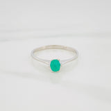 Anillo Solitario Esmeralda 23 Pts 0.95 g / T7 Plata 925