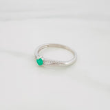 Anillo Solitario Churumbela Esmeralda 19 Pts 1.25 g / T5 3/4 Plata 925
