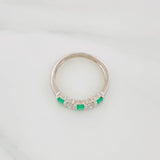 Anillo Churumbela Esmeralda 24 Pts 1.7 g / T5 1/2 Plata 925