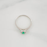 Anillo Solitario Churumbela Esmeralda 15Pts 1.4 g / T7 1/4 Plata 925