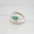 Anillo Serpiente Esmeralda 16Pts 6 g / T7 Plata 925