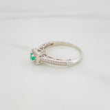 Anillo Solitario Churumbela Esmeralda 26Pts 2.45 g / T7 3/4 Plata 925