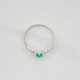 Anillo Solitario Churumbela Esmeralda 20Pts 1.15 g / T6 3/4 Plata 925