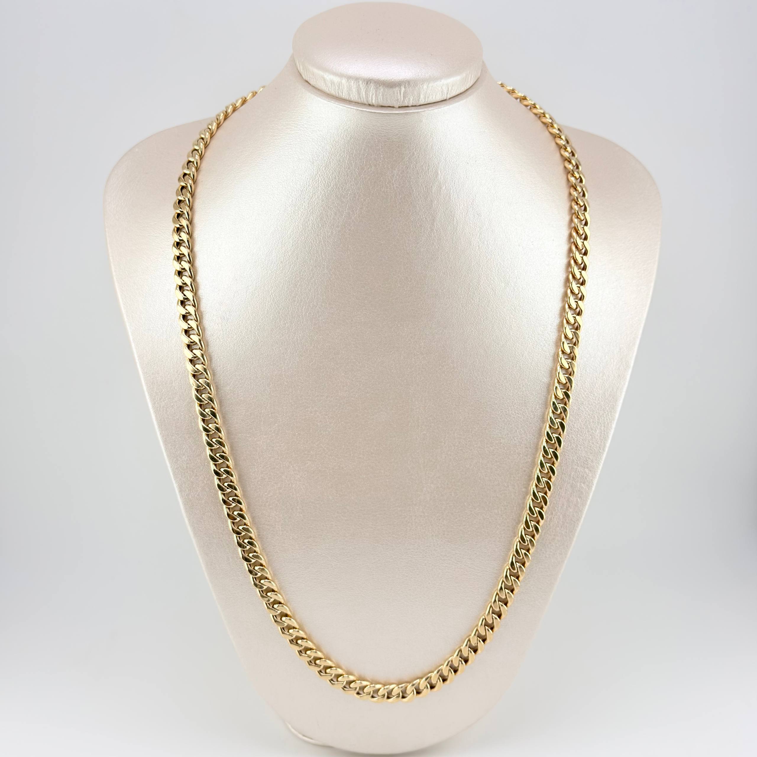 Cadena Cubana 14.1gr / 23 1/2 in / 7.25mm Oro Amarillo +1 18K *