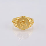 Anillo Sello Caballo 4.8gr / T9 1/2 / Oro Amarillo 18K *