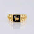 Anillo Corona Carriles Tupidos 4.3gr / T10 1/2 / Oro Amarillo 18K *