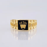 Anillo Corona Carriles Tupidos 4.3gr / T10 1/2 / Oro Amarillo 18K *
