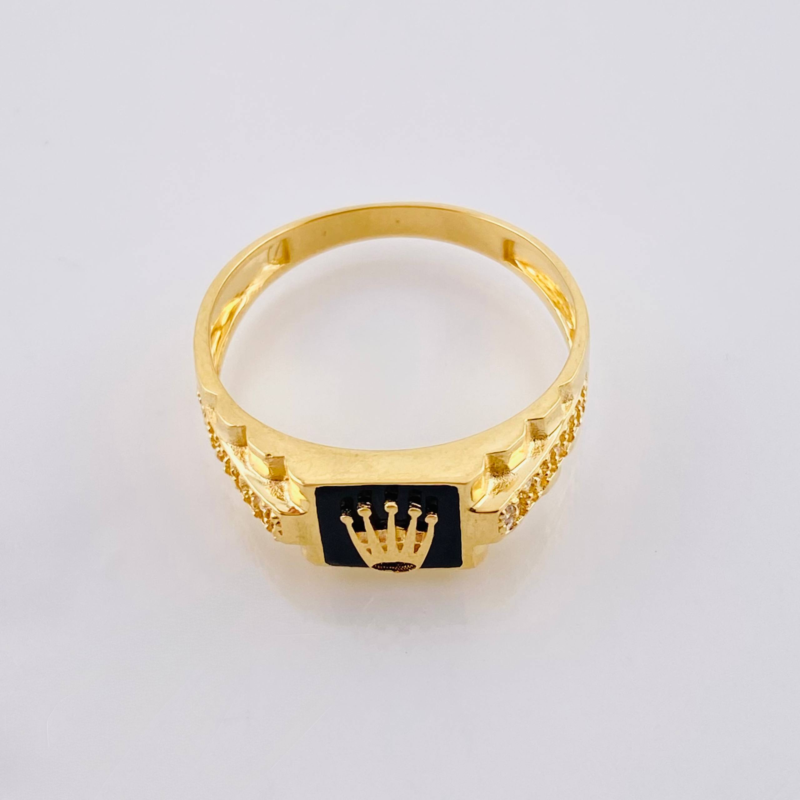 Anillo Corona Carriles Tupidos 4.3gr / T10 1/2 / Oro Amarillo 18K *