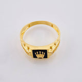 Anillo Corona Carriles Tupidos 4.3gr / T10 1/2 / Oro Amarillo 18K *