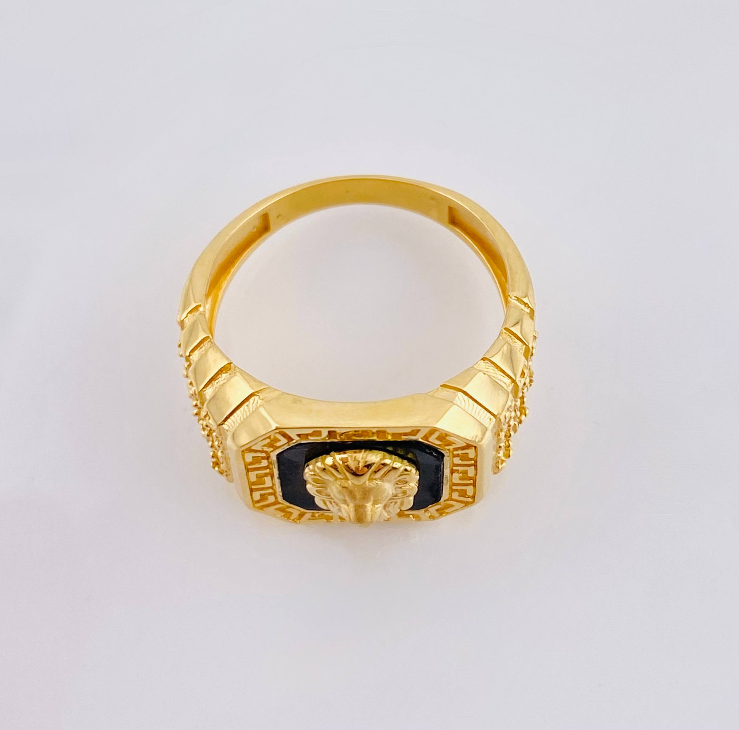 Anillo León Tribal 7.15gr / T9 3/4 / Oro Amarillo 18K *
