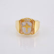 Anillo Escudo Cruz 7.75gr / T10 1/4 / Tres Oros 18K *