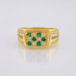 Anillo Sello Real Verde 5.1gr / T10 / Oro Amarillo 18K *
