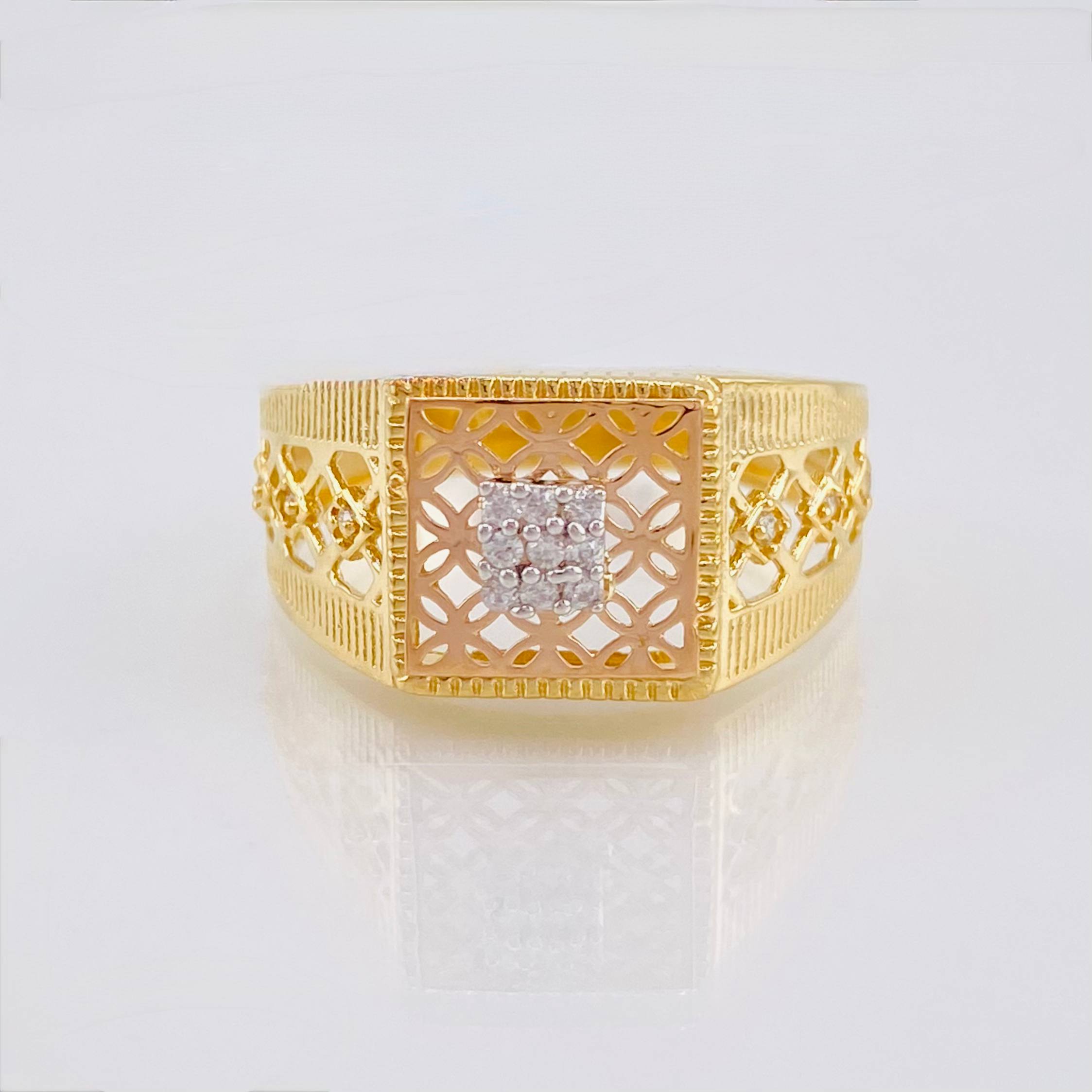 Mesh Signet Ring 5.05gr / T10 3/4 / 18K Three Golds *