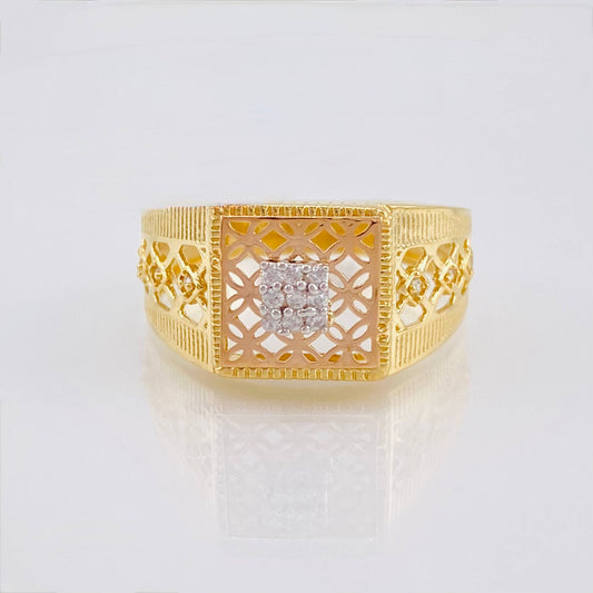Mesh Signet Ring 5.05gr / T10 3/4 / 18K Three Golds *