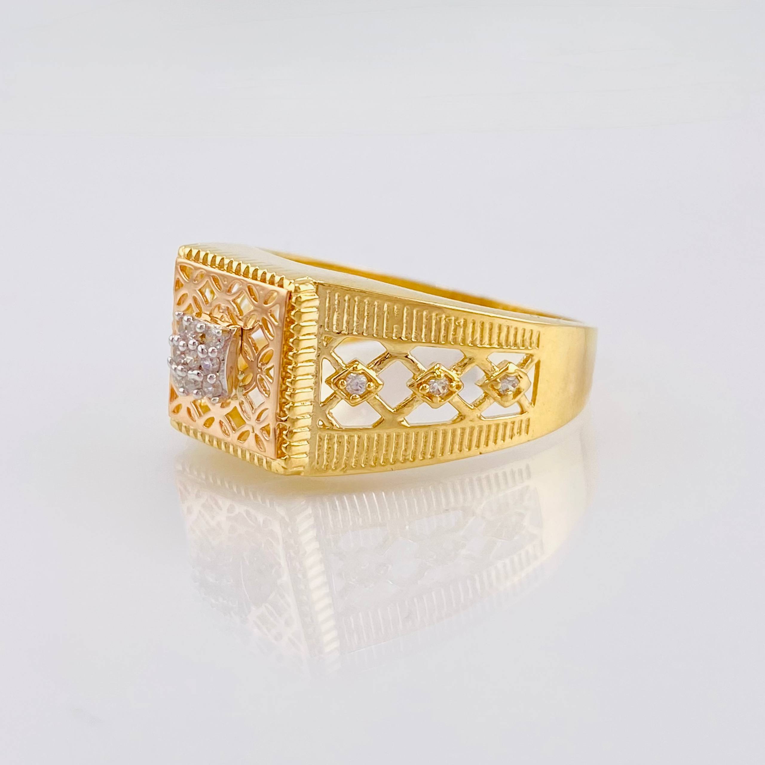 Mesh Signet Ring 5.05gr / T10 3/4 / 18K Three Golds *
