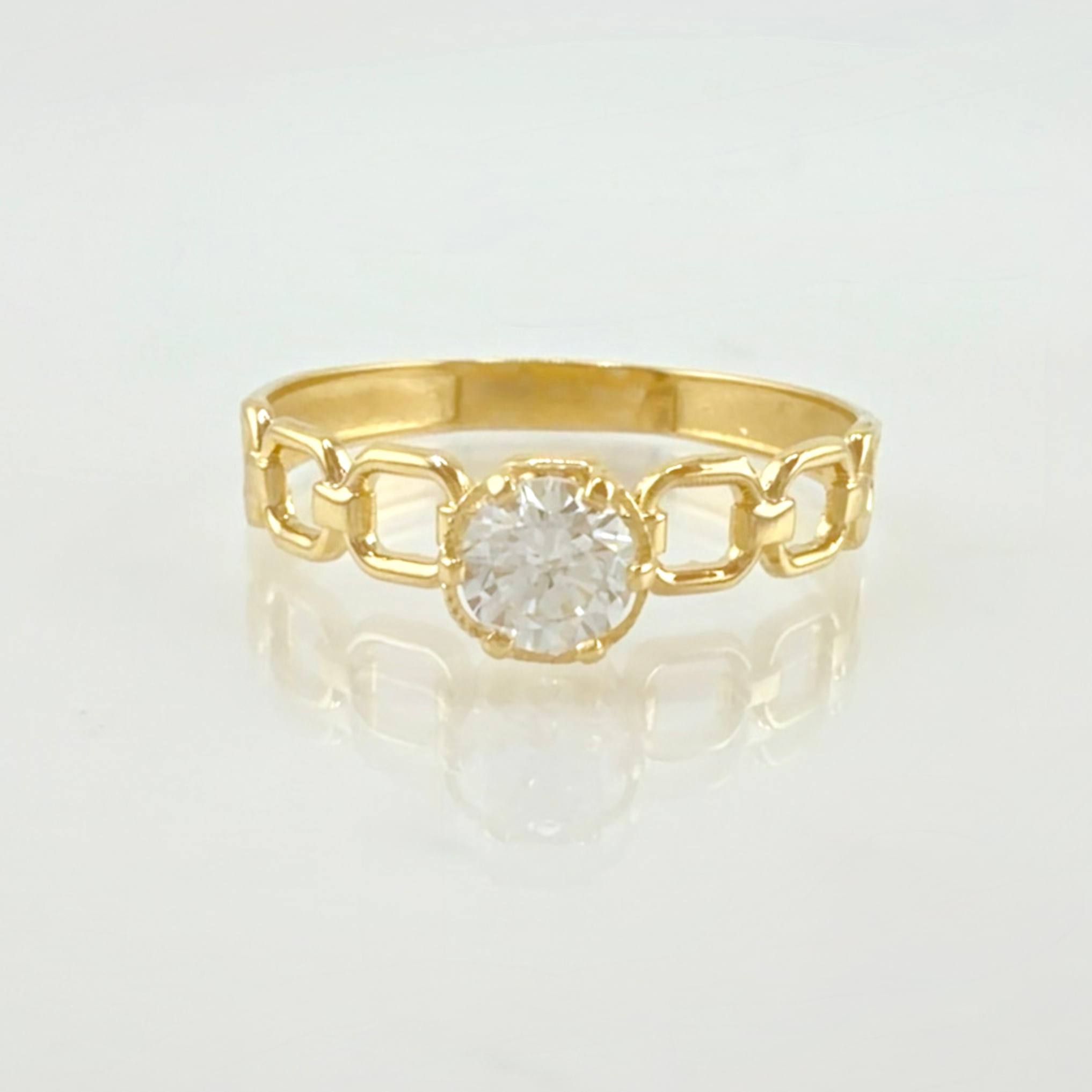 Solitaire Classic Link Ring 1.6gr / T7 1/4 / 18K Yellow Gold *