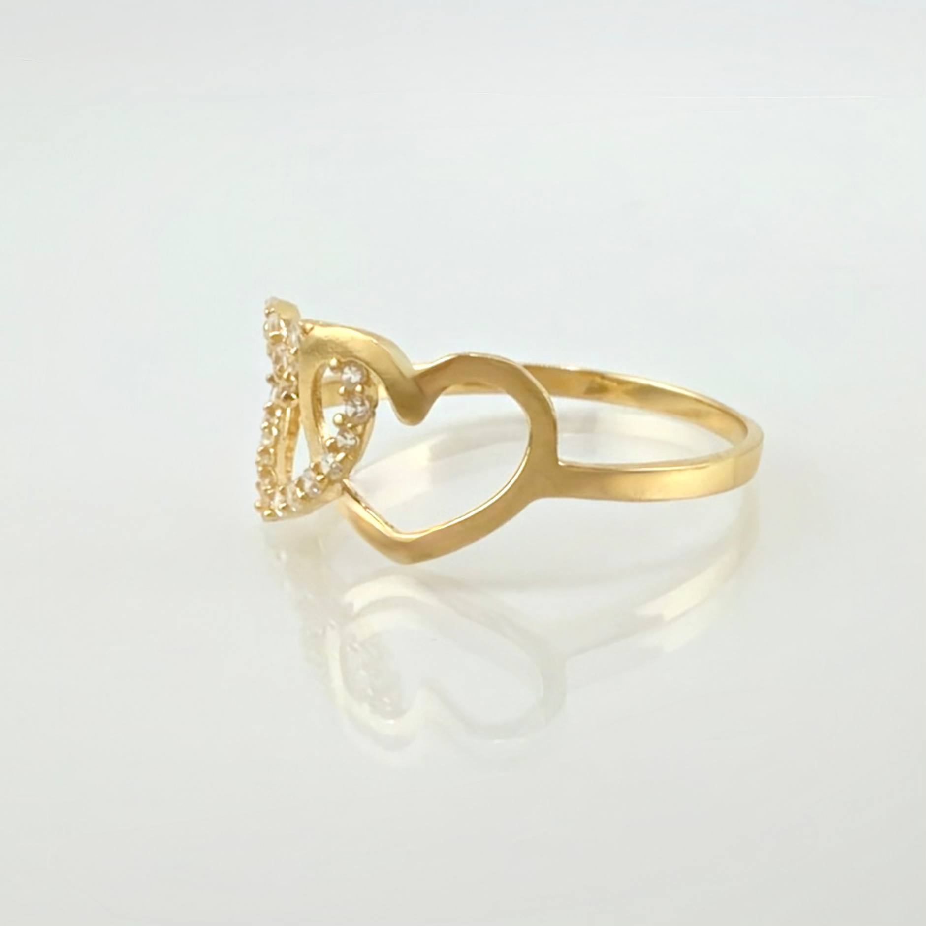 Anillo Silueta Corazon 1.3gr / T8 / Oro Amarillo 18K ©