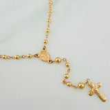 Rosario Virgen Milagrosa Cruz Cristo 5.65gr / 19 1/4 in / 3mm-4mm Oro Amarillo 18K %