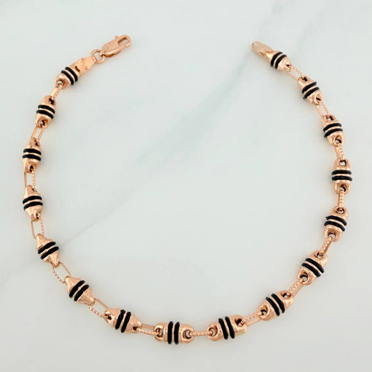 Rustic Barrel Bracelet 5.35gr / 8 1/4 in / 4.2mm 18K Rose Gold %