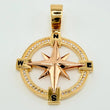 Pendant Compass 7.4gr / 1 1/2 in / Two-tone Yellow Rose 18K Gold